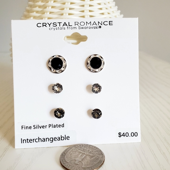 Set of 3 earrings pairs with Swarovski NWT - Picture 1 of 3